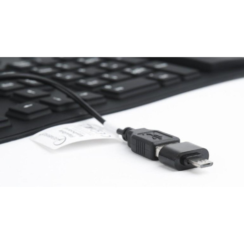 Klawiatura silikonowa wodoodporna USB z funkcją OTG czarna-589297