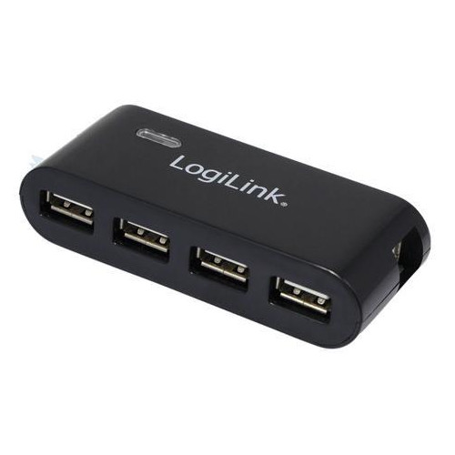 HUB USB 2.0 4-portowy z zasilaczem, czarny-589873