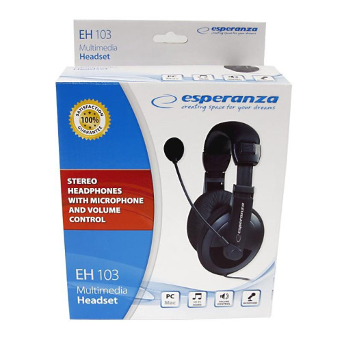 Słuchawki stereo z mikrofonem i regulacją głośności EH103-590042