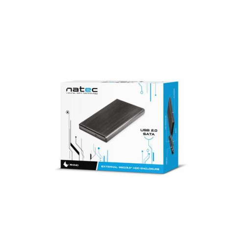 Kieszeń zewnętrzna HDD sata RHINO 2,5 USB 2.0 Aluminium Black-7804536