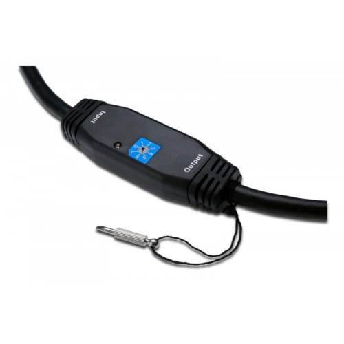 Kabel połączeniowy HDMI HighSpeed ze wzmacniaczem 1080p 60Hz FHD Typ HDMI A/HDMI A M/M czarny 20m-592704