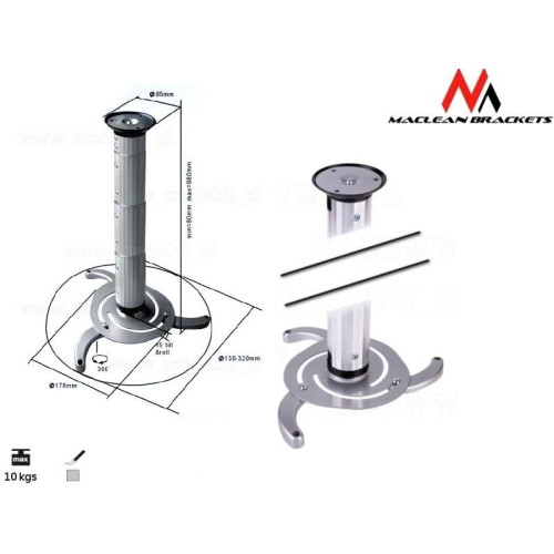 Uchwyt do projektora sufitowy MC-517S Odległość: 80mm - 980mm -593452