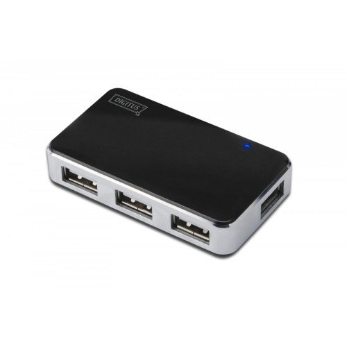 HUB/Koncentrator 4-portowy USB 2.0 HighSpeed, aktywny, czarno-srebrny-593920