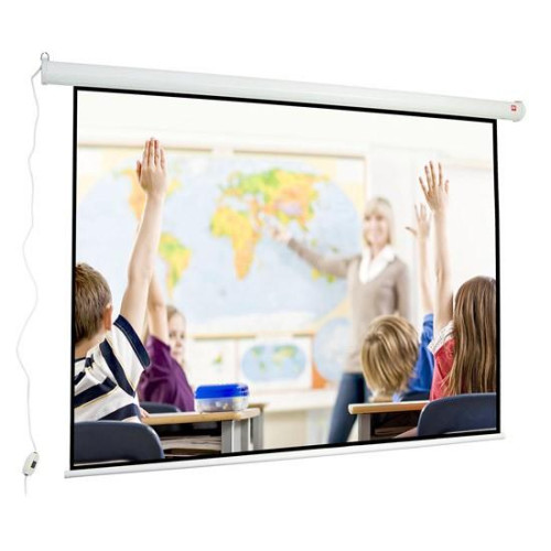 Ekran elektryczny Wall Electric 180, 4:3, 185x143cm, czarny top i ramki, Matt White-595036