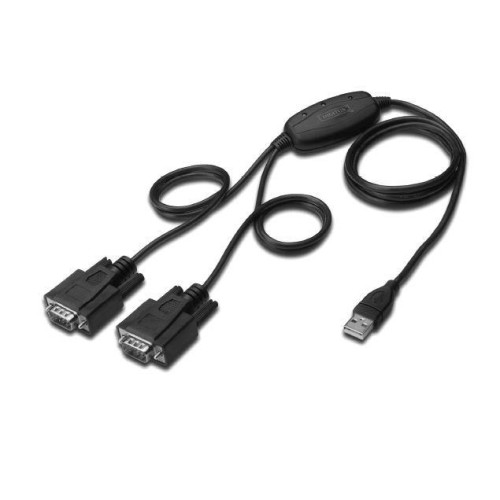 Konwerter/Adapter USB 2.0 do 2x RS232 (DB9) z kablem USB A M/Ż dł. 1,5m-595094