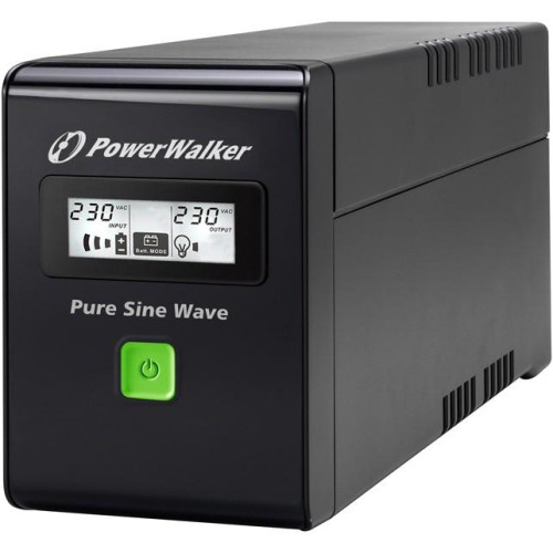 UPS POWER WALKER LINE-INTERACTIVE 800VA 3X IEC 230V,PURE SINE WAVE,RJ11/45 IN/OUT,USB,LCD (Pełna sinusoida) -595860
