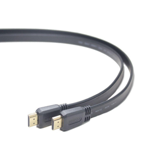Kabel HDMI-HDMI v2.0 3D TV High Speed Ethernet 1M płaski (pozłacane końcówki)-597101