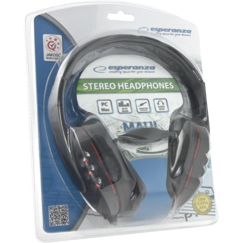 SŁUCHAWKI AUDIO STEREO Z REGULACJĄ GŁOŚNOŚCI EH142K MAUI CZARNE-599682
