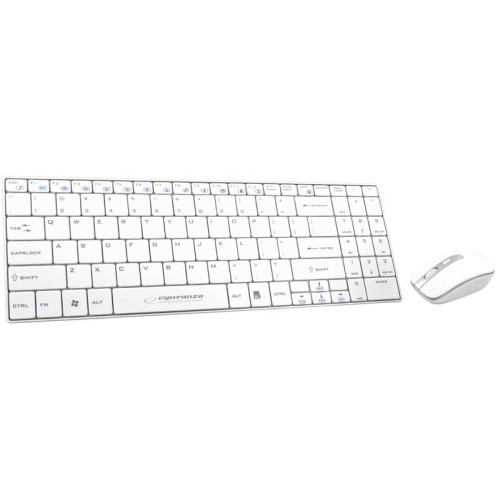ZESTAW BEZPRZEWODOWY KLAWIATURA SLIM + MYSZ 2,4 GHz EK122W LIBERTY BIAŁY -599697