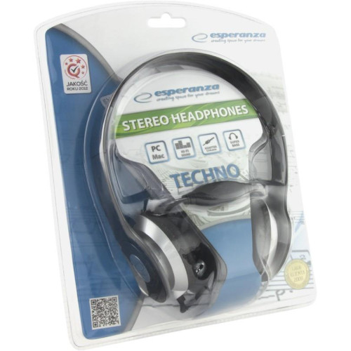 SŁUCHAWKI AUDIO STEREO TECHNO EH145K CZARNE-600415