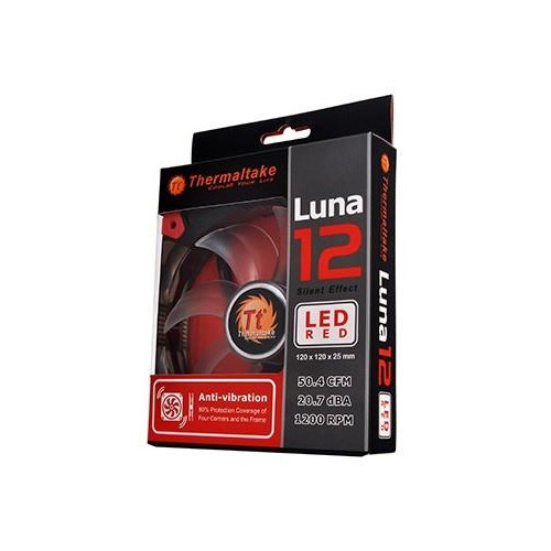 Wentylator - Luna 12 LED (120mm, 1200 RPM) BOX Czerwony-601628