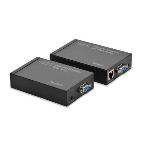 Przedłużacz/Extender VGA do 300m po skrętce Cat.5e UTP, 1920x1200p 60Hz WUXGA, z audio (zestaw)