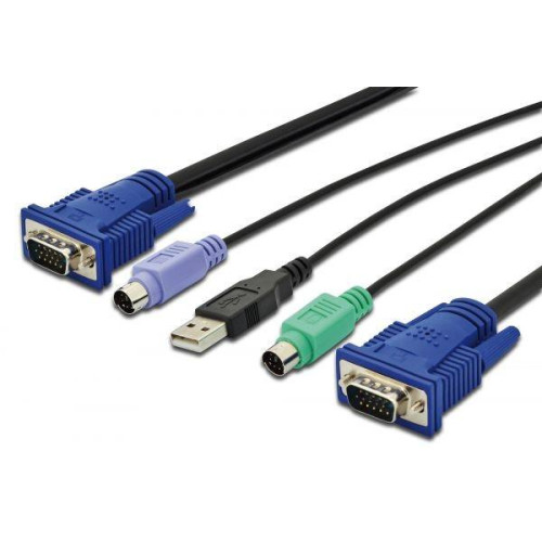 Kabel Octopus do KVM 2xVGA, 2xPS/2, 1xUSB 5m-604368