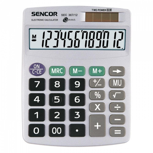 Kalkulator biurkowy SEC 367/12,12 cyfrowy wyświetlacz, podwójne zasilanie-606445