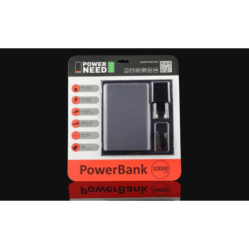 PowerNeed Powerbank (10000mAh) 2x USB grafitowy-6094839