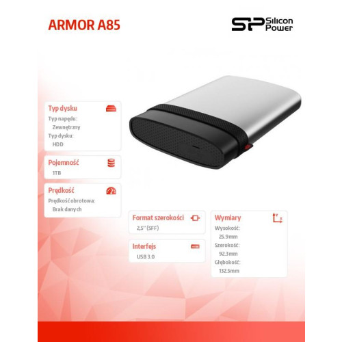 ARMOR A85 1TB USB 3.0 Blue, Anti-shock/water proof -611306