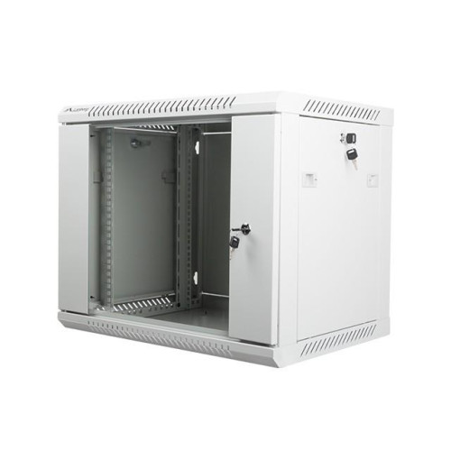 Szafa instalacyjna wisząca 19'' 9U 600X450mm szara (drzwi szklane)-7805873