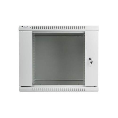 Szafa instalacyjna wisząca 19'' 9U 600X450mm szara (drzwi szklane)-614511