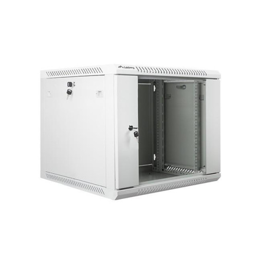 Szafa instalacyjna wisząca 19'' 9U 600X600mm szara (drzwi szklane)-614523