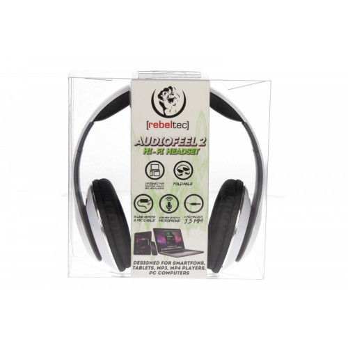 Stereo słuchawki z mikrofonem 4pin mini jack AUDIOFEEL2 WHITE-615754