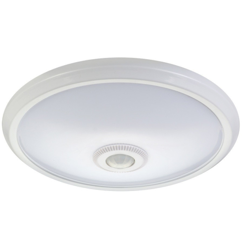 Plafon LED 12W z czujnikiem pir i zasilaniem awaryjnym, MCE131 ACU zasięg 6m