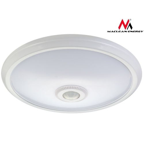 Plafon LED 12W z czujnikiem pir i zasilaniem awaryjnym, MCE131 ACU zasięg 6m-616937