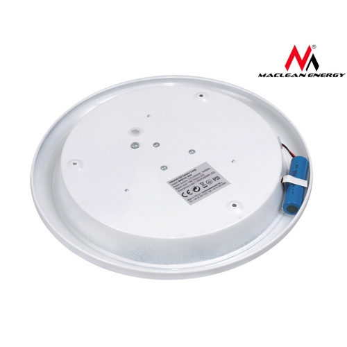 Plafon LED 12W z czujnikiem pir i zasilaniem awaryjnym, MCE131 ACU zasięg 6m-616938