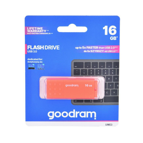 Pendrive GoodRam UME3 UME3-0160O0R11 (16GB; USB 3.0; kolor pomarańczowy)-988391