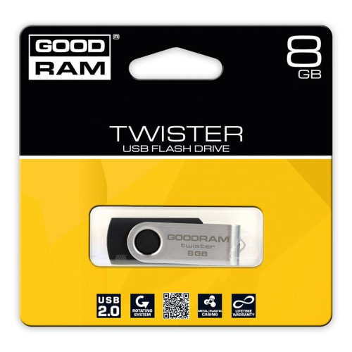 TWISTER 8GB Black USB2.0-617384