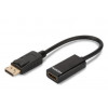 Kabel adapter Displayport z zatrzaskiem 1080p 60Hz FHD Typ DP/HDMI A M/Ż czarny 0,15m-618775