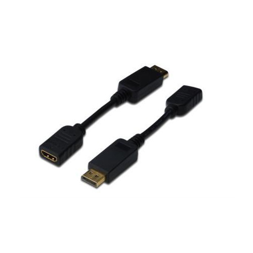 Kabel adapter Displayport z zatrzaskiem 1080p 60Hz FHD Typ DP/HDMI A M/Ż czarny 0,15m-618779