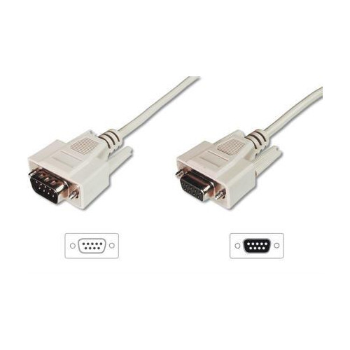 Kabel przedłużający RS232 1:1 Typ DSUB9/DSUB9 M/Ż szary 10m-618917