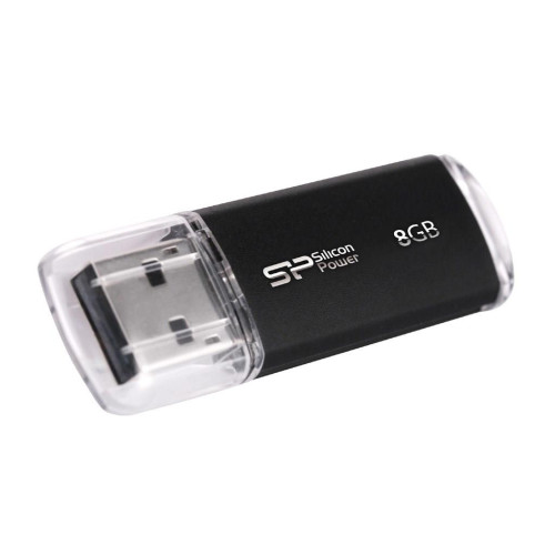 Pendrive Silicon Power Ultima II M01 8GB USB 2.0 kolor czarny ALU (SP008GBUF2M01V1K)-6345643