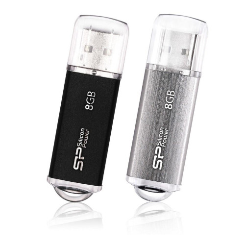 Pendrive Silicon Power Ultima II M01 8GB USB 2.0 kolor czarny ALU (SP008GBUF2M01V1K)-6345645