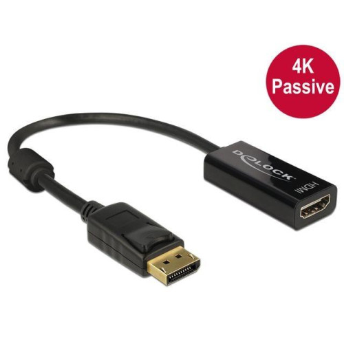 Adapter Displayport 1.2 (M)->HDMI(F) 4K Pasywny Czarny -643754