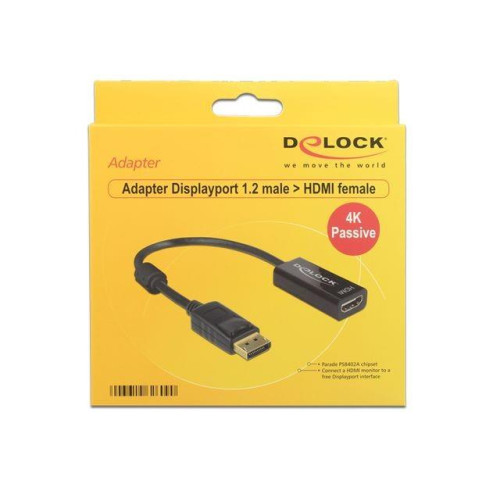 Adapter Displayport 1.2 (M)->HDMI(F) 4K Pasywny Czarny -643755