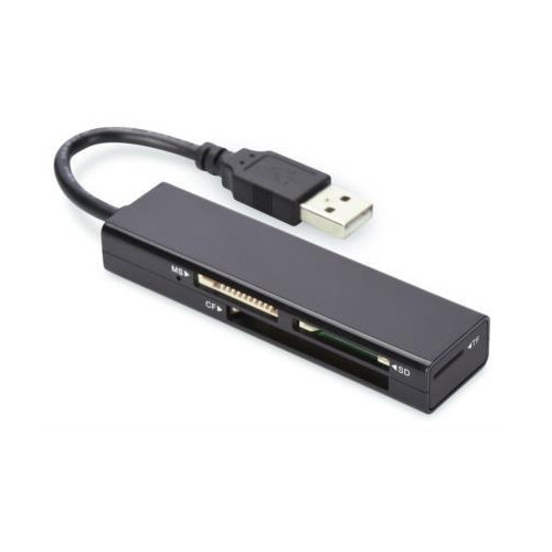 Czytnik kart 4-portowy USB 2.0 HighSpeed (Compact Flash, SD, Micro SD/SDHC, Memory Stick), czarny-645797
