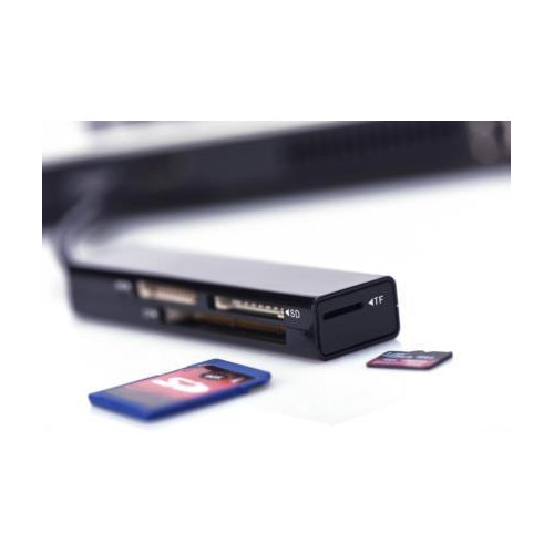 Czytnik kart 4-portowy USB 2.0 HighSpeed (Compact Flash, SD, Micro SD/SDHC, Memory Stick), czarny-645798