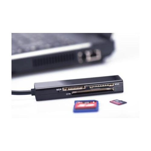 Czytnik kart 4-portowy USB 2.0 HighSpeed (Compact Flash, SD, Micro SD/SDHC, Memory Stick), czarny-645799