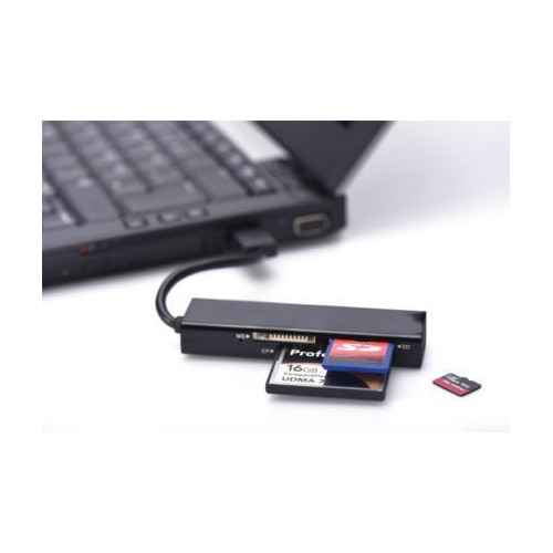Czytnik kart 4-portowy USB 2.0 HighSpeed (Compact Flash, SD, Micro SD/SDHC, Memory Stick), czarny-645801