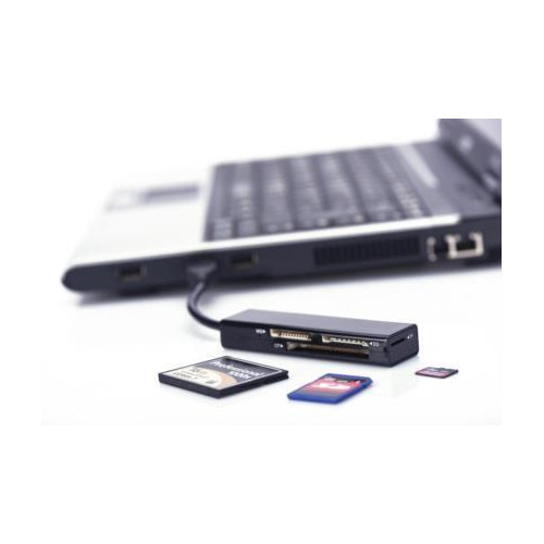 Czytnik kart 4-portowy USB 2.0 HighSpeed (Compact Flash, SD, Micro SD/SDHC, Memory Stick), czarny-645802