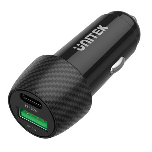 UNITEK ŁADOWARKA SAMOCHODOWA 38W, USB-A USB-C, QC3.0, P1400A-6465152