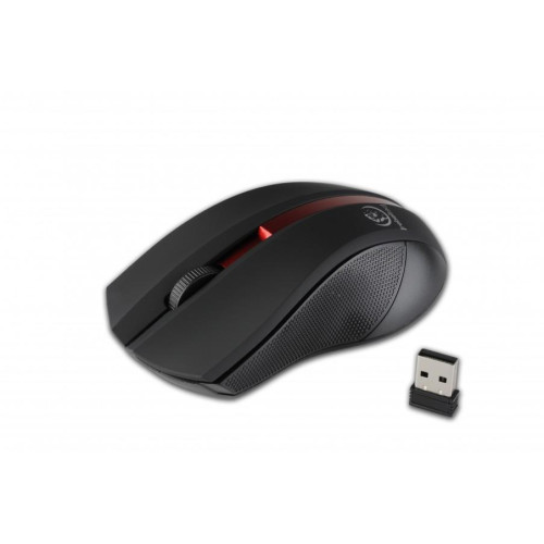 Bezprzewodowa mysz optyczna, GALAXY Black/red, powierzchnia gumowana-656899