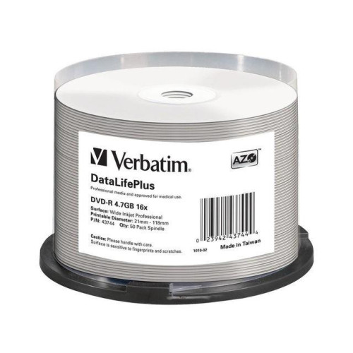 DVD-R 16x 4.7GB 50P CB Printable AZO DL+ NO ID -662498