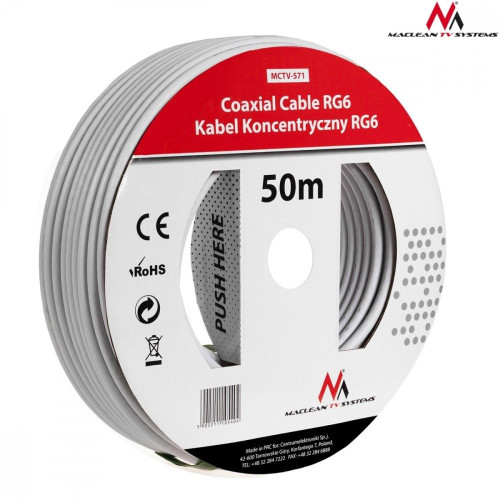 Kabel przewód koncentryczny satelitarny 1.0CCS RG6 50M MCTV-571-664719