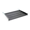 Półka do szaf 350mm 19" 483x350mm 1U czarna z regulacją i podporą -669522