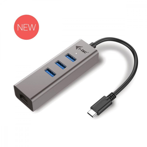 USB-C Metal 3-portowy HUB z adapterem Gigabit Ethernet-669129