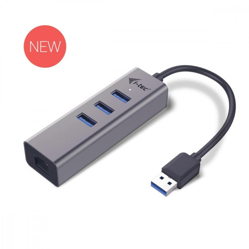 USB 3.0 Metal 3-portowy HUB z adapterem Gigabit Ethernet-669130