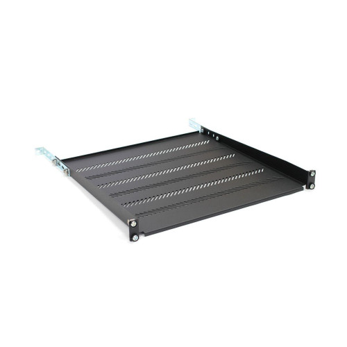 Półka do szaf 450mm 19" 483x450mm 1U czarna z regulacją i podporą-669525