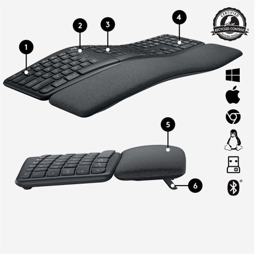 Klawiatura Logitech ERGO K860 - GRAPHITE Wireless-6753283